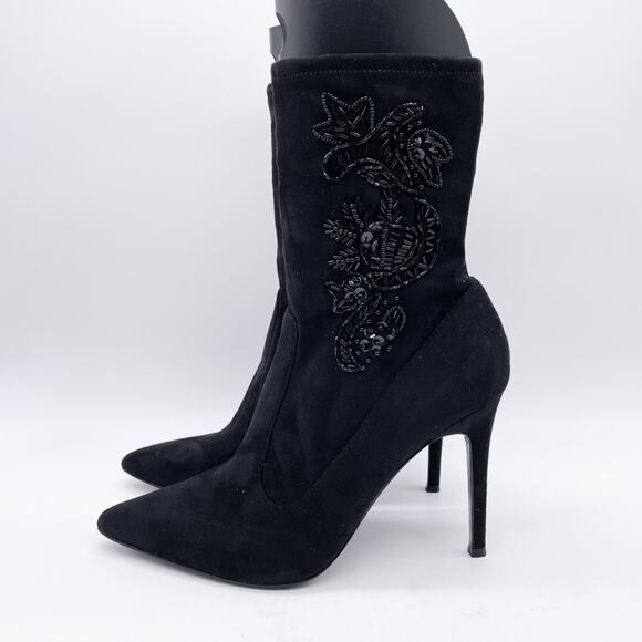 Nina Women's Dorella Pointed Toe Stiletto Heel Ankle Beaded Dress Boots 9.5M - Picture 5 of 11